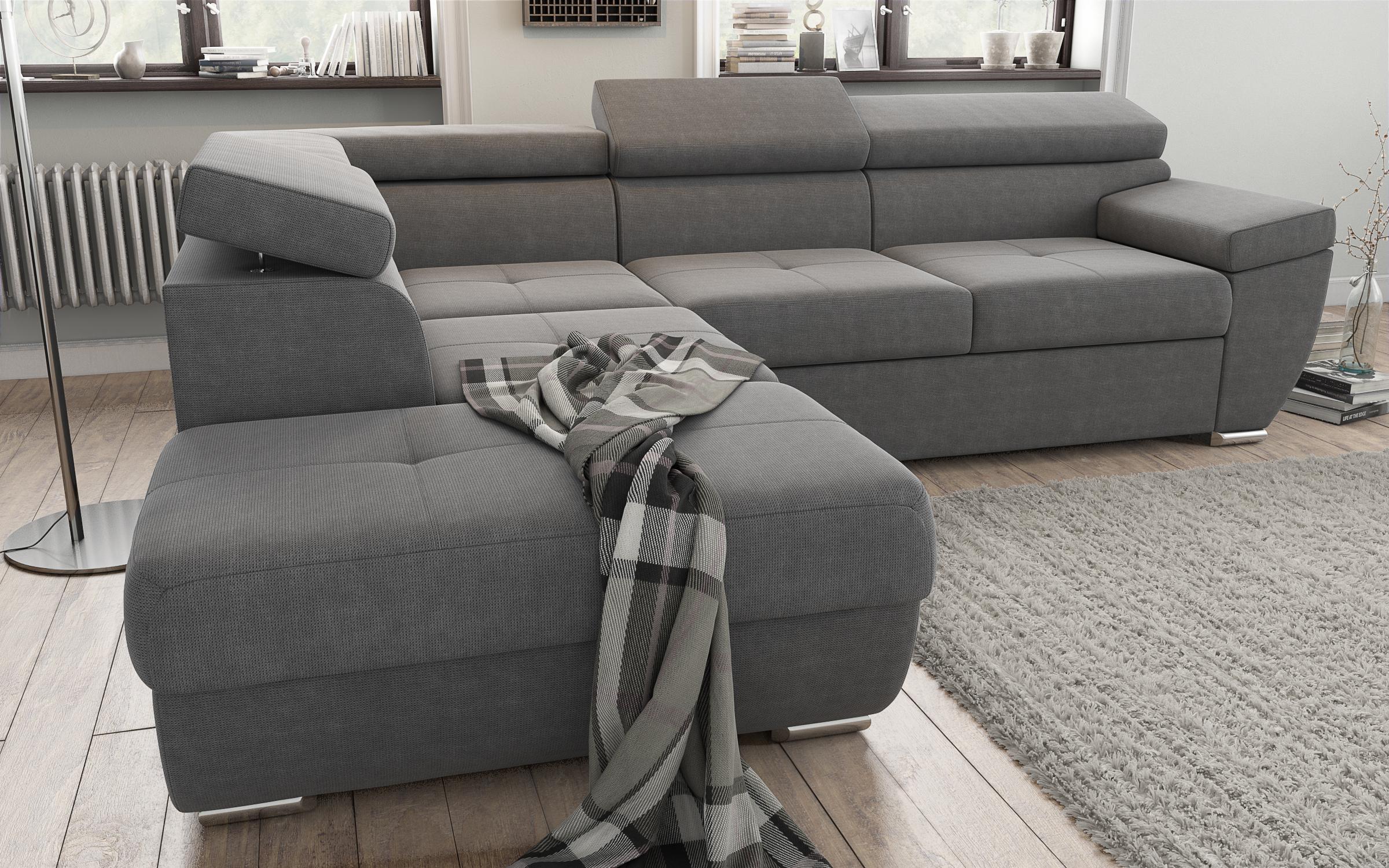 Γωνιακός καναπές – κρεβάτι  Dilan, γκρι  5